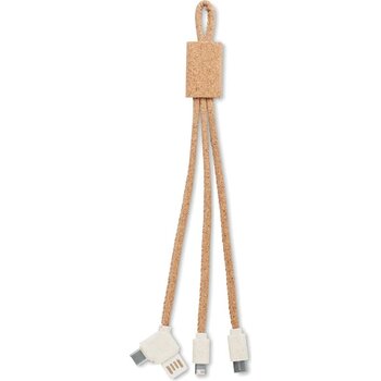  kurken 3 in 1 oplaadkabel Cabie beige