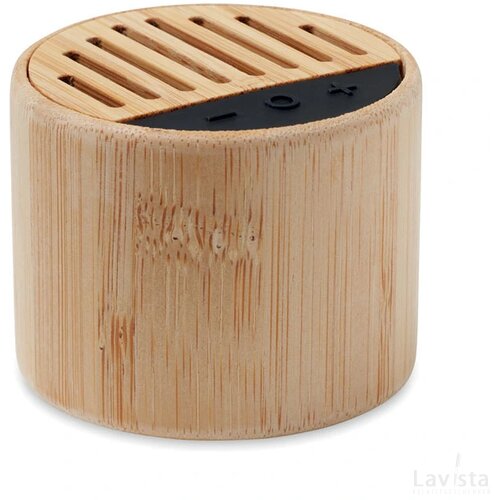 Bamboe draadloze luidspreker Round lux hout