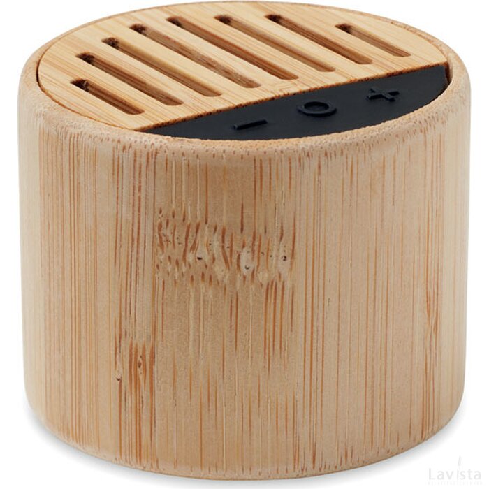 Bamboe draadloze luidspreker Round lux hout