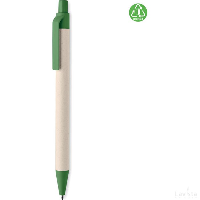Gerecycled papier/ pla balpen Mito pen groen