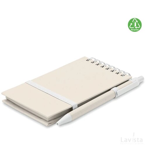A6 gerecycled karton notebook Mito set wit