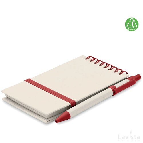 A6 gerecycled karton notebook Mito set rood