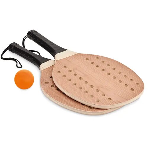 Houten strandtennis set Bruin