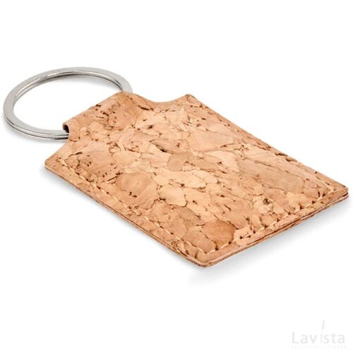 Sleutelhanger rechthoek kurk Concon beige