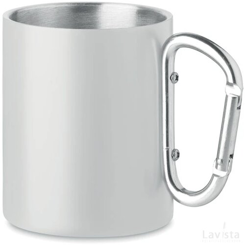Metalen mok en karabijnhaak Arom wit