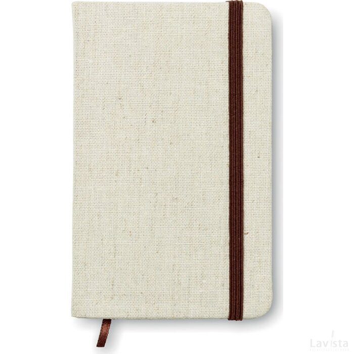 A6 canvas notitieboekje beige