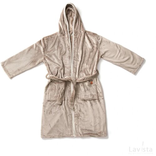 VINGA Louis luxe pluche RPET badjas maat S/M grijs