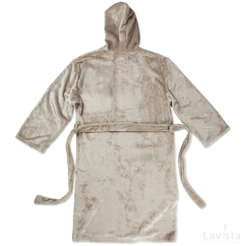 VINGA Louis luxe pluche RPET badjas maat S/M grijs