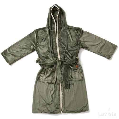 VINGA Louis luxe pluche RPET badjas maat S/M groen