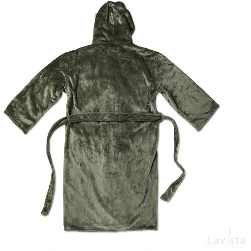 VINGA Louis luxe pluche RPET badjas maat S/M groen