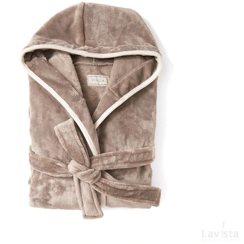 VINGA Louis luxe pluche RPET badjas maat L/XL grijs