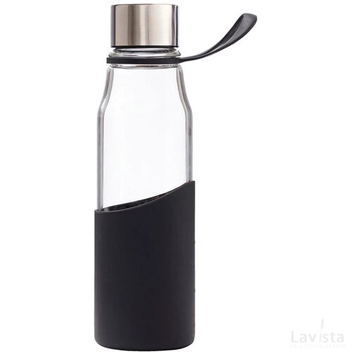VINGA Lean glazen drinkfles zwart