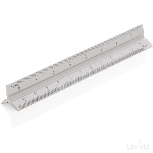 Aluminium driehoekige liniaal 15 cm zilver