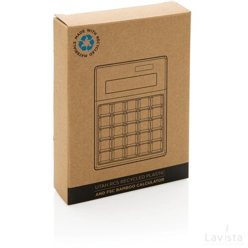 Utah RCS gerecycled plastic en bamboe rekenmachine bruin