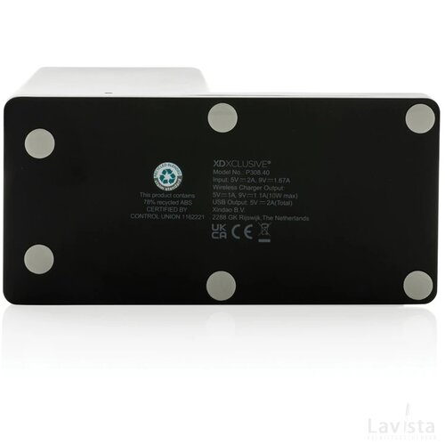 Ontario RCS recycled plastic 10W draadloze lader zwart
