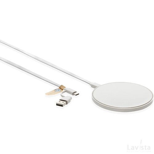 RCS standaard recycled plastic 10W draadloze lader wit