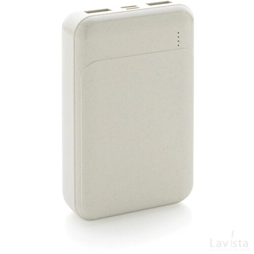 RCS standaard recycled plastic 10.000 mAh powerbank wit