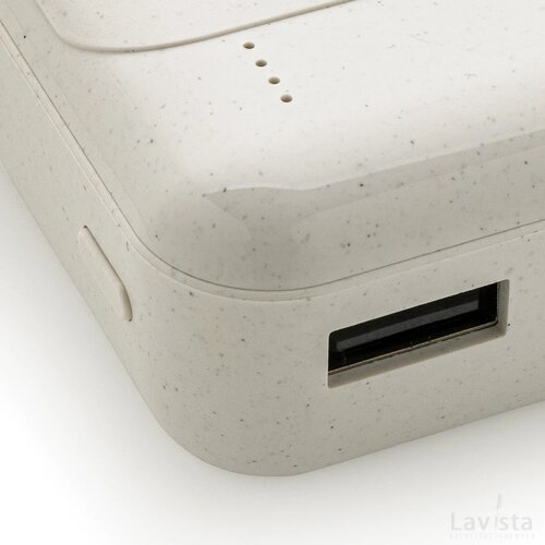 RCS standaard recycled plastic 10.000 mAh powerbank wit