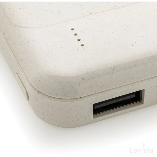 RCS standaard recycled plastic wireless powerbank wit