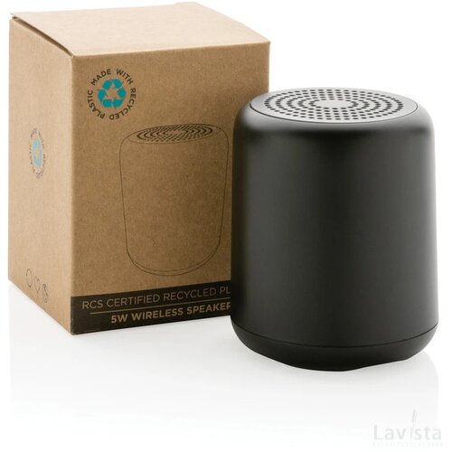 RCS gerecycled plastic 5W draadloze speaker zwart