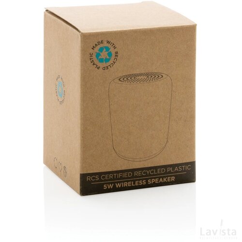 RCS gerecycled plastic 5W draadloze speaker zwart