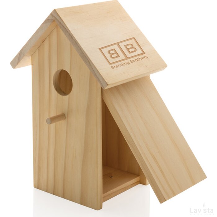 Houten vogelhuisje bruin