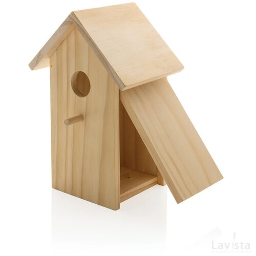Houten vogelhuisje bruin