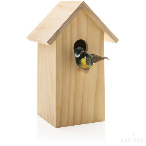Houten vogelhuisje bruin