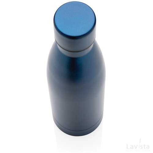 RCS gerecycled roestvrijstalen unikleur vacuümfles donkerblauw