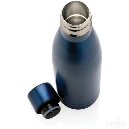 RCS gerecycled roestvrijstalen unikleur vacuümfles donkerblauw