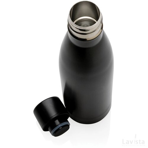 RCS gerecycled roestvrijstalen unikleur vacuümfles zwart