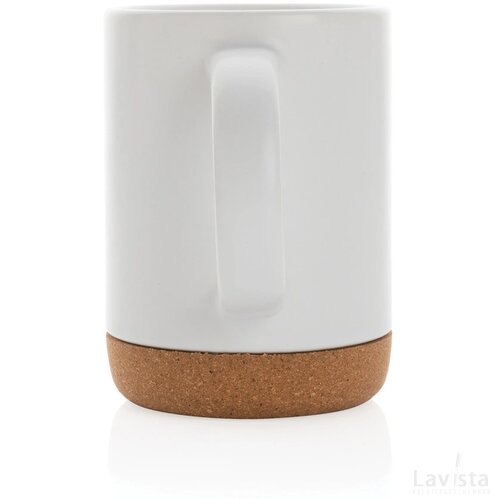 Keramische mok met kurken bodem 280 ml wit