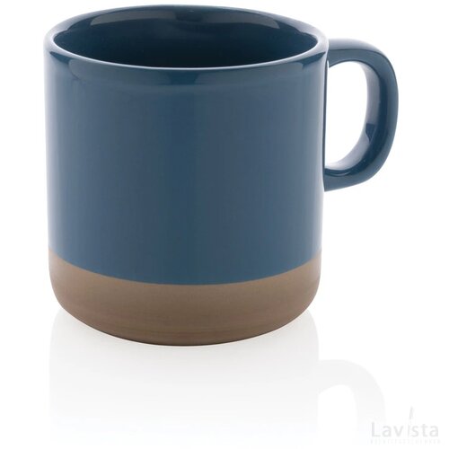 Geglazuurde keramische mok 360 ml blauw