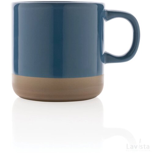 Geglazuurde keramische mok 360 ml blauw