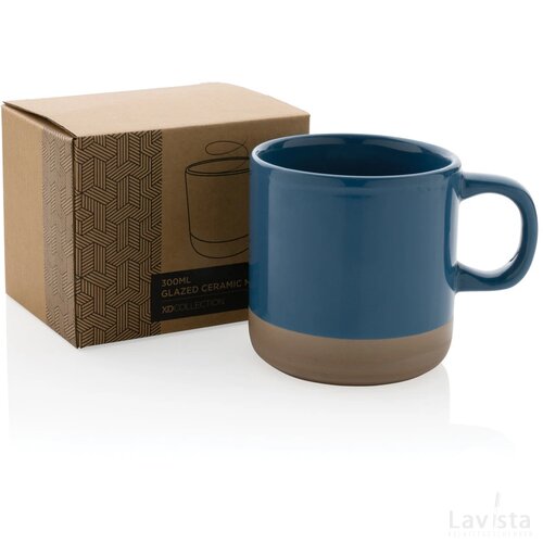 Geglazuurde keramische mok 360 ml blauw