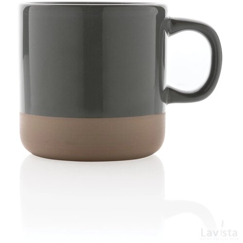 Geglazuurde keramische mok 360 ml grijs