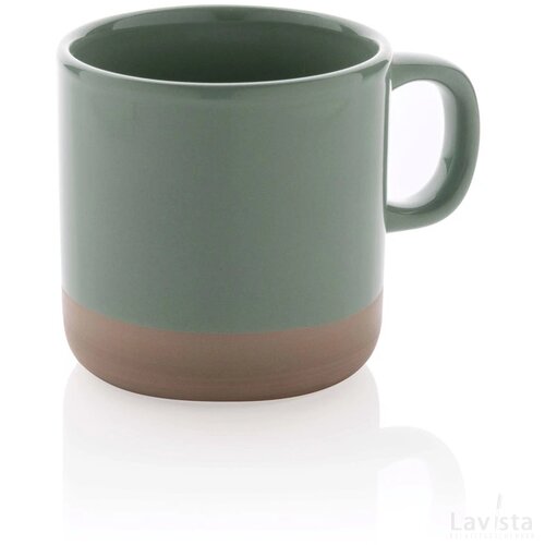 Geglazuurde keramische mok 360 ml groen