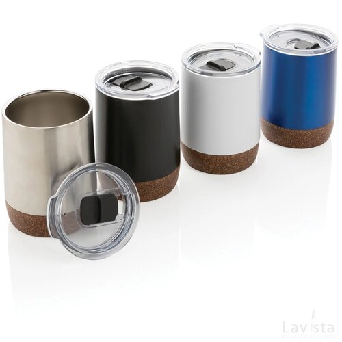 RCS gerecycled roestvrijstalen koffiebeker met kurk wit