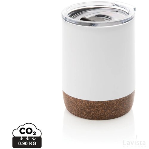 RCS gerecycled roestvrijstalen koffiebeker met kurk wit