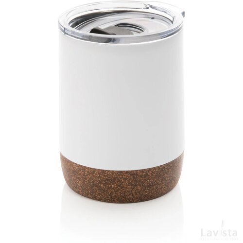 RCS gerecycled roestvrijstalen koffiebeker met kurk wit