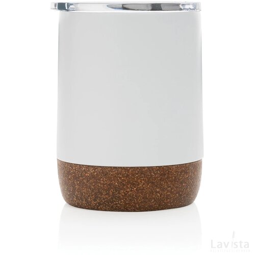 RCS gerecycled roestvrijstalen koffiebeker met kurk wit