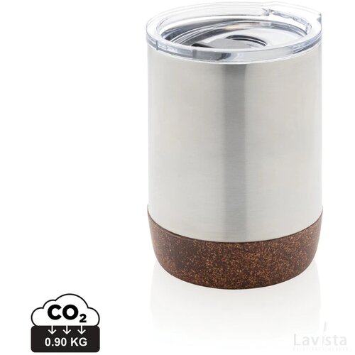 RCS gerecycled roestvrijstalen koffiebeker met kurk zilver