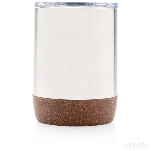 RCS gerecycled roestvrijstalen koffiebeker met kurk zilver
