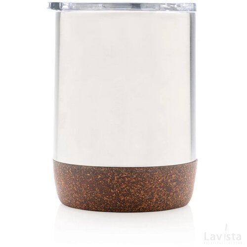 RCS gerecycled roestvrijstalen koffiebeker met kurk zilver
