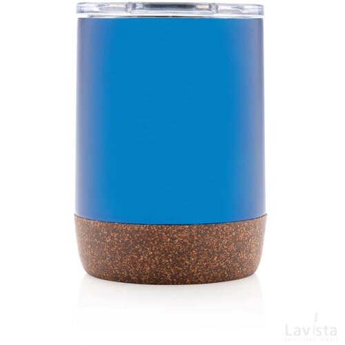 RCS gerecycled roestvrijstalen koffiebeker met kurk blauw