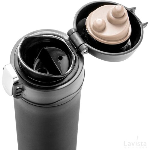 RCS gerecycled roestvrijstalen easy lock lekvrije vacuüm mok zwart