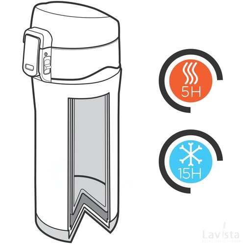 RCS gerecycled roestvrijstalen easy lock lekvrije vacuüm mok zwart