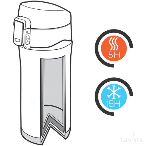 RCS gerecycled roestvrijstalen easy lock lekvrije vacuüm mok blauw