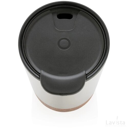 GRS gerecycled PP en roestvrijstalen kurk koffiebeker zilver