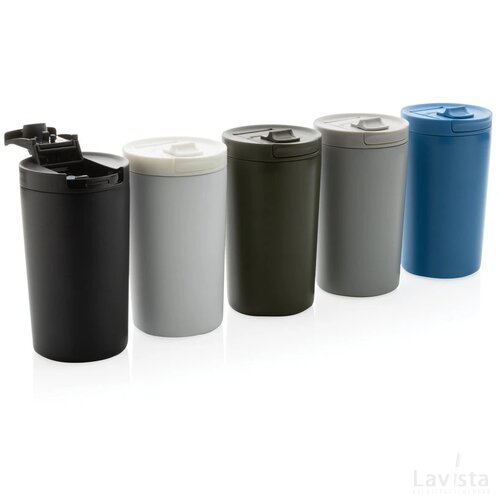 RCS gerecycled roestvrijstalen vacuüm lekvrije mok blauw